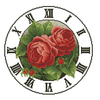 Часы "Розы" - цветы, розы, часы - оригинал