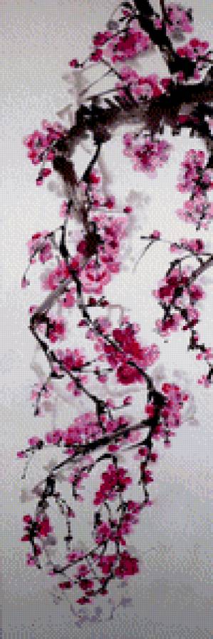 китайская живопись - сакура, восток, акварель, япония - предпросмотр