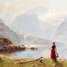 Схема вышивки «На берегу озера.»