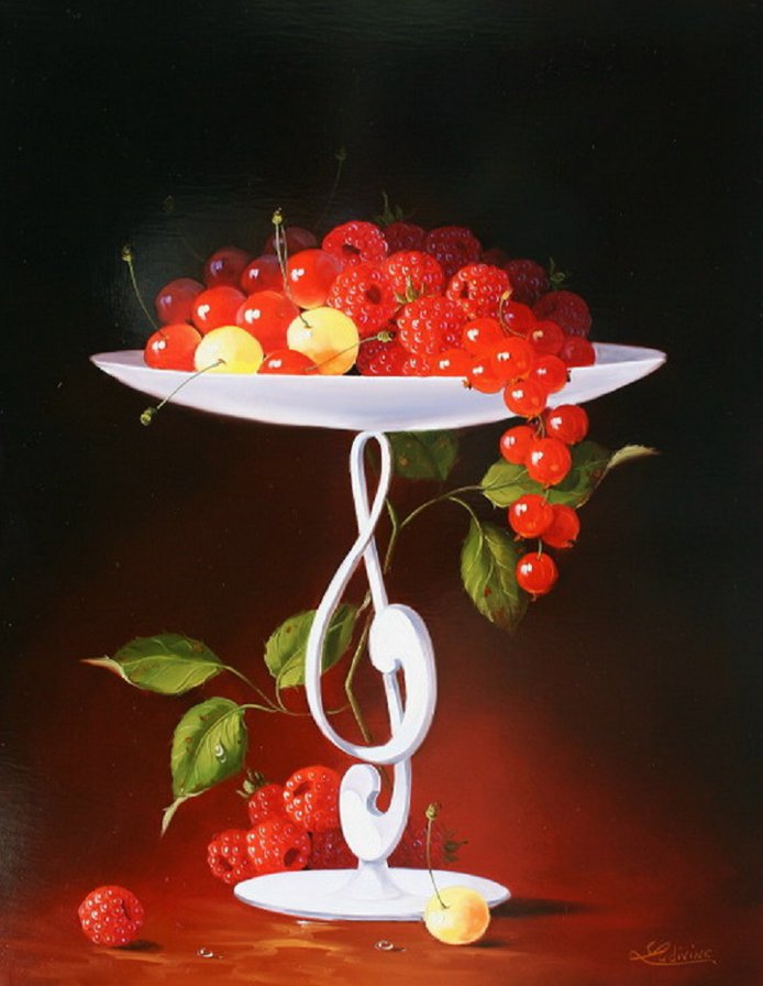 №489493 - натюрморт, ваза, ягоды, кухня - оригинал