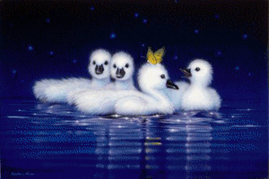 Картины Кентаро Нишино - вода, природа, насекомые, бабочка, ночь, птицы - предпросмотр