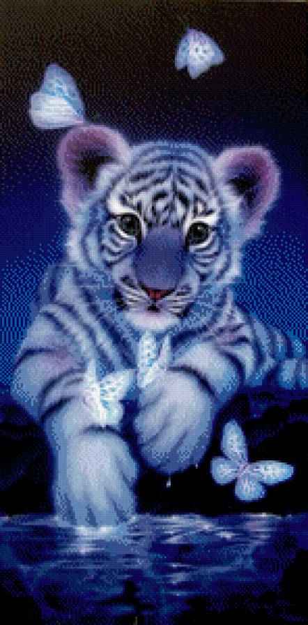 Картины Кентаро Нишино - насекомые, вода, природа, тигр, кошки, бабочка - предпросмотр