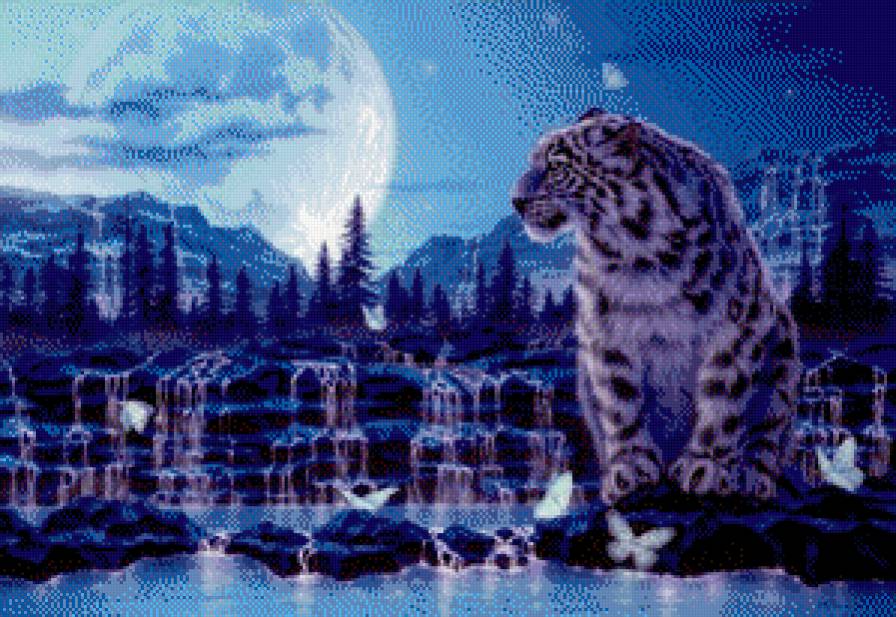 Картины Кентаро Нишино - тигр, ночь, бабочка, вода, насекомые, природа - предпросмотр
