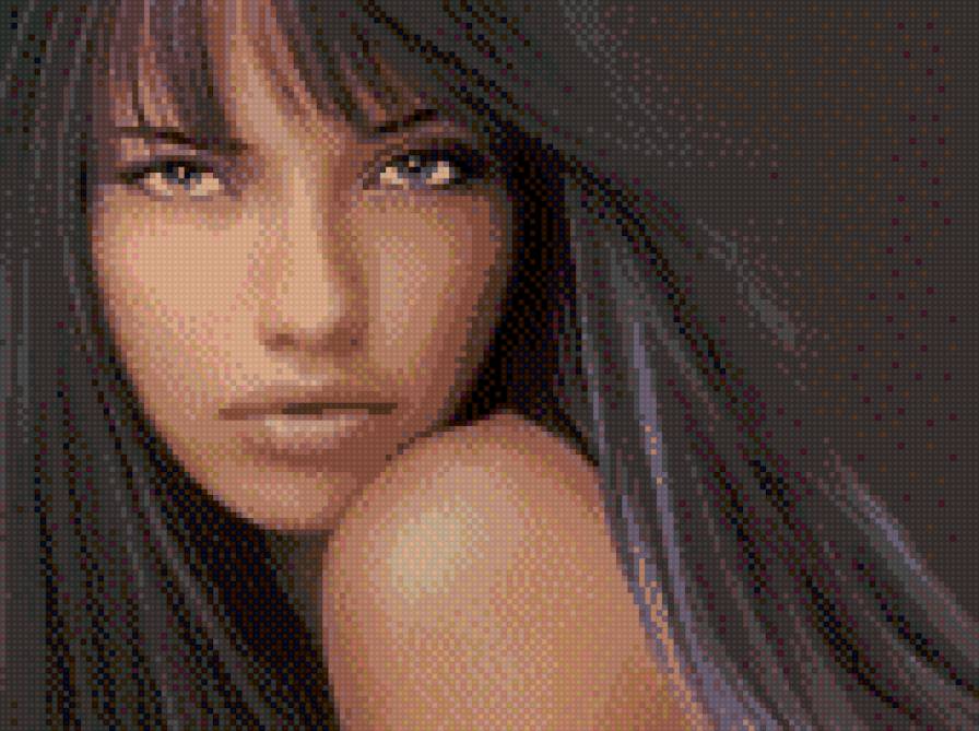 Брюнетка - брюнетка, красивое лицо, красивая девушка - предпросмотр