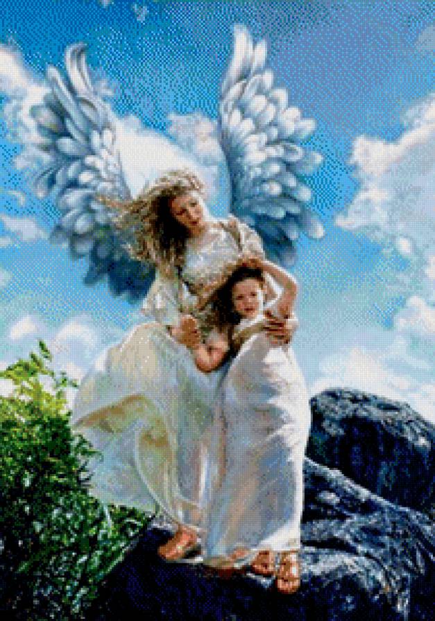 ангел-хранитель - дети, ангел, детям, девочка, ангел-хранитель, для детей, в детскую - предпросмотр