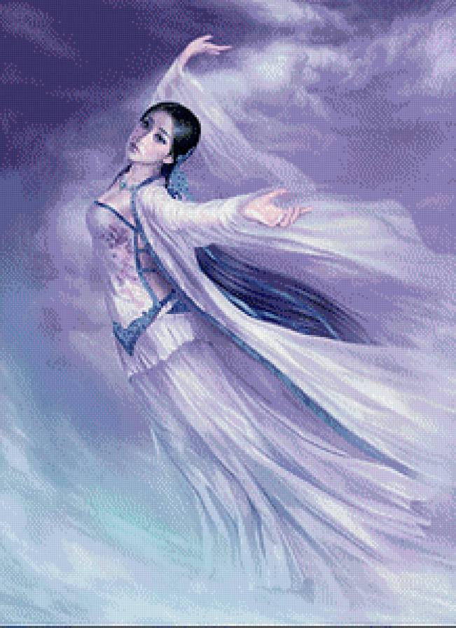 Фантазия - девушка, полет, небеса - предпросмотр