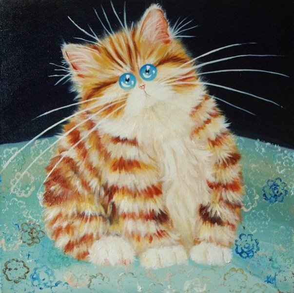 Кошки художник Kim Haskins - кошки, работы художников - оригинал
