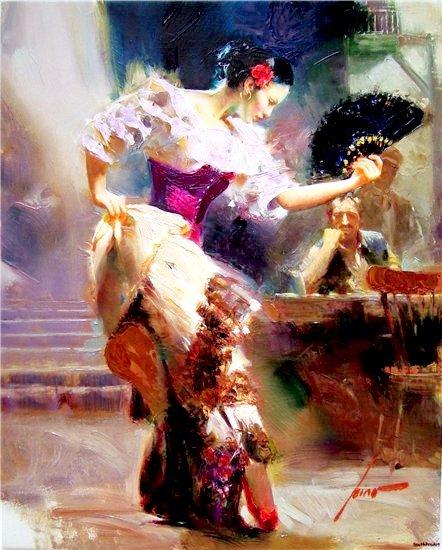 картина - испания, танец, живопись, женщина - оригинал
