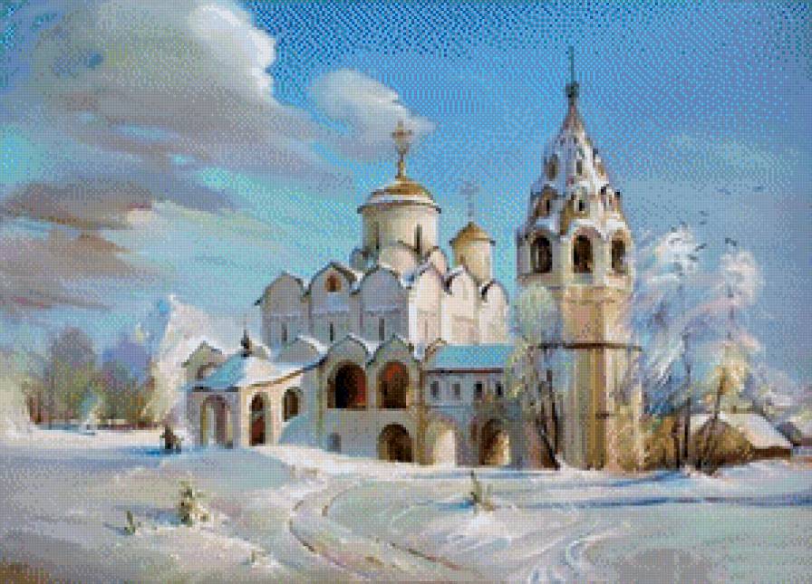 Церковь - церковь, природа, зима, снег - предпросмотр