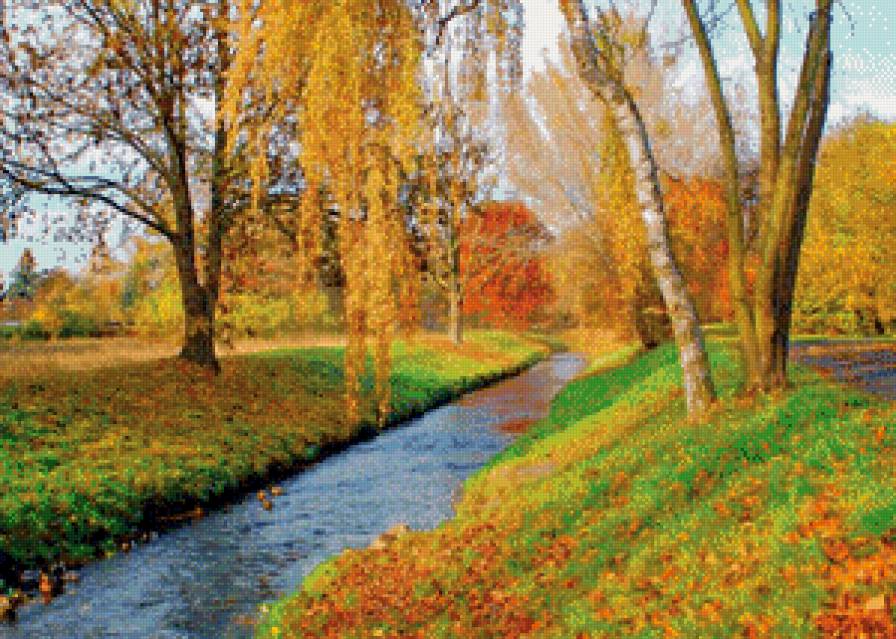 Осень - река, природа, лем, осень, деревья - предпросмотр