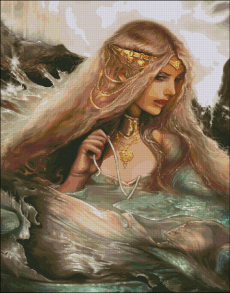 принцесса воды - женщины, картины, красота женщины, девушка, женщина, картина - оригинал