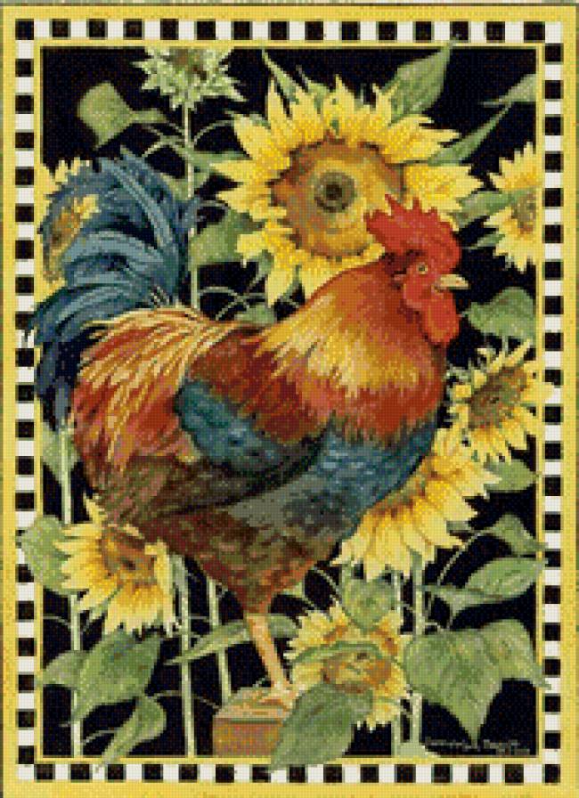 салфетка для кухни - птицы - предпросмотр