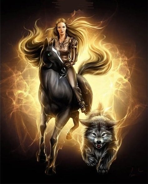 Огненный зверь - огонь, женщина, конь, волк - оригинал
