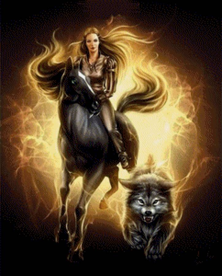 Огненный зверь - огонь, конь, волк, женщина - предпросмотр