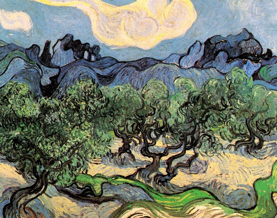 Ван Гог. Оливковые деревья на фоне Альпилля - ван гог - оригинал