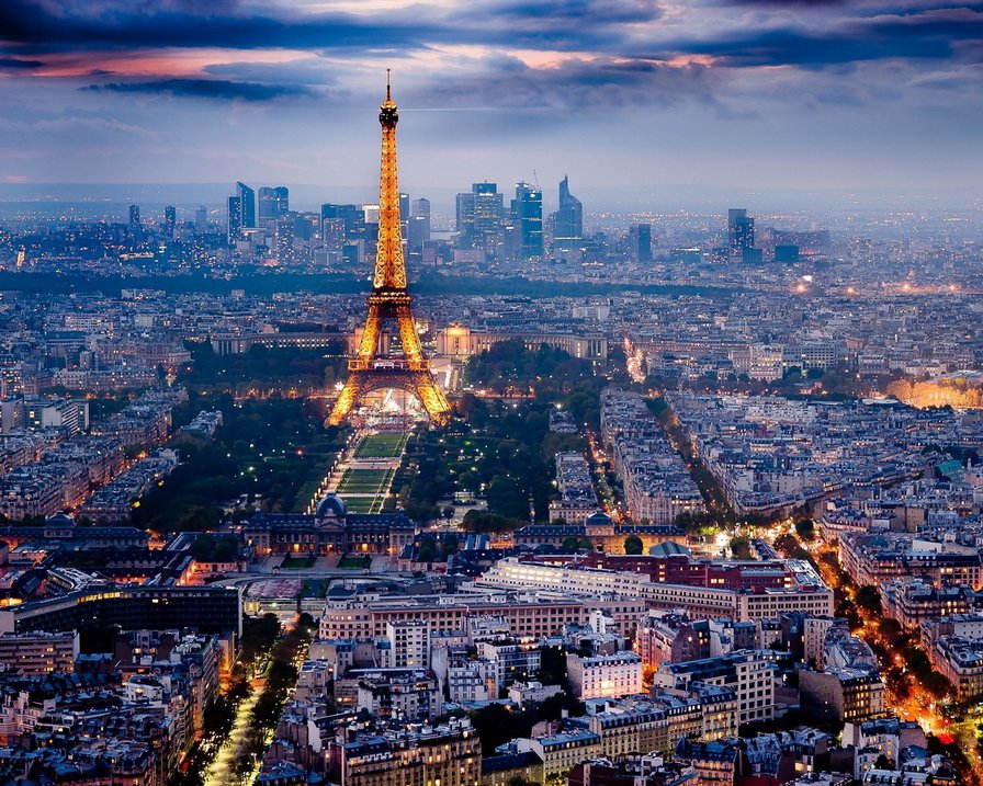 Ночной Париж - франция, города, пейзаж, париж - оригинал