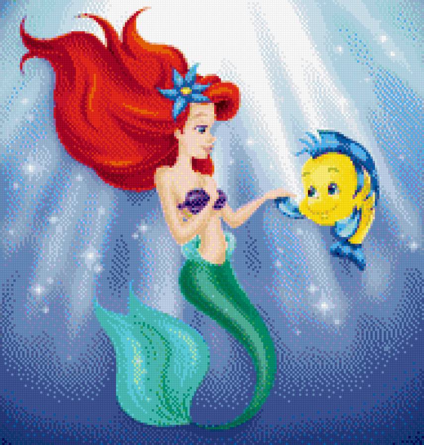 Ариэль и Флаундер - русалочка, ариэль, мультик, дисней - предпросмотр