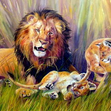 лев с потомством