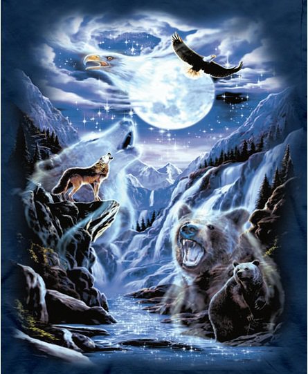 духи - волки, индейские мотивы - оригинал