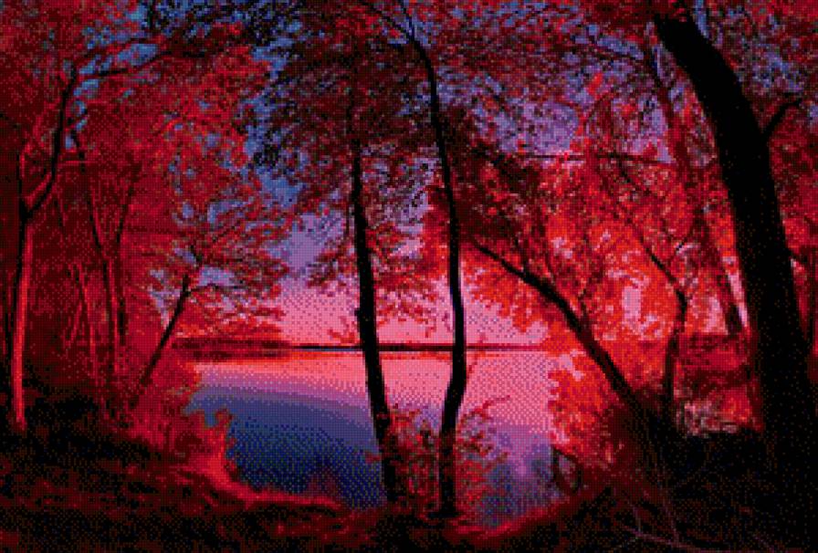 Вечер - природа, река, дерево, пейзаж, осень, вечер - предпросмотр