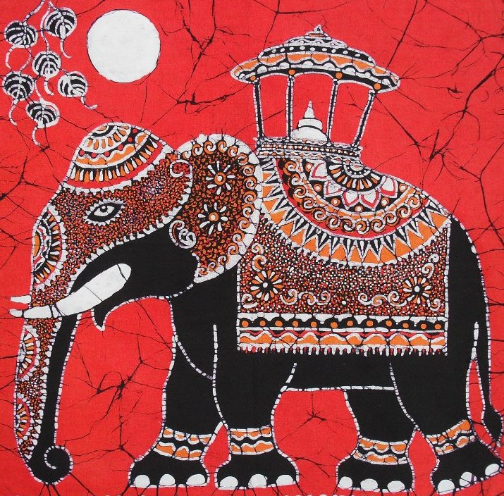 индийский слон - слон, черный, красный, индия, животное - оригинал