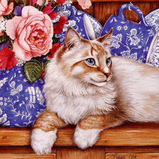Оригинал схемы вышивки «Кошка» (№492919)