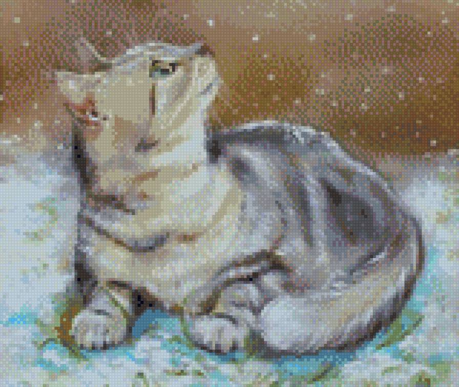 Кошка на снегу - снег, кошки - предпросмотр