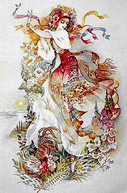 На Ивана-купалу - красота, девушка, цветы - оригинал