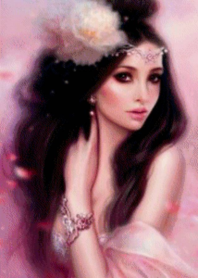 девушка в розовых тонах - предпросмотр