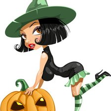 Схема вышивки «Ведьма на хэллоуин»