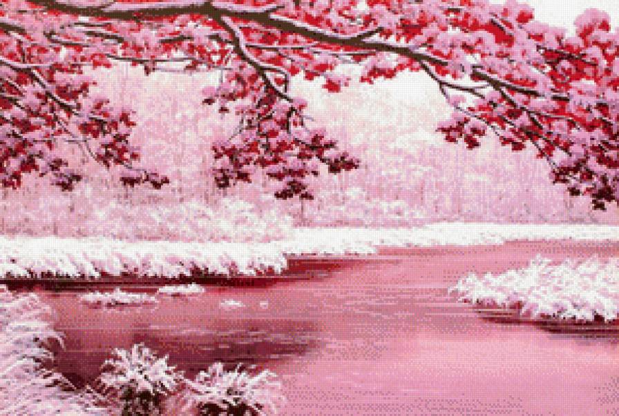 розовая зима - пейзаж, зима - предпросмотр