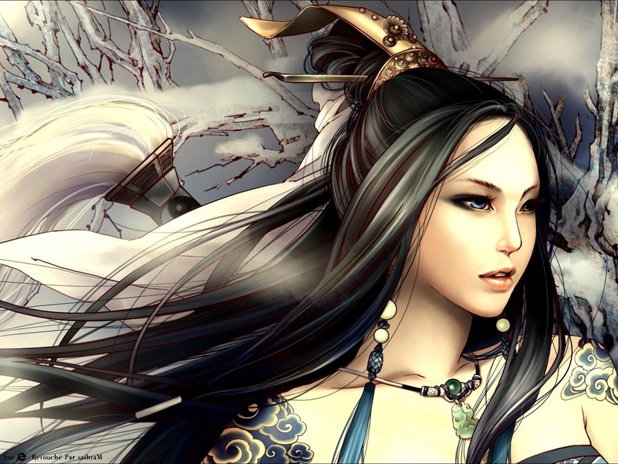 Азиатская красавица - восток, девушка, фентези, азия, красавица - оригинал