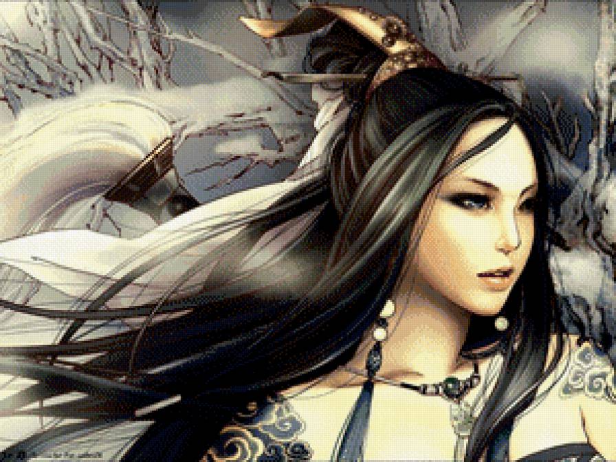 Азиатская красавица - девушка, красавица, восток, азия, фентези - предпросмотр