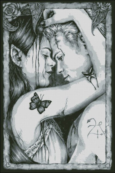 любовь - монохром, пара, мужчина, женщина, любовь - оригинал