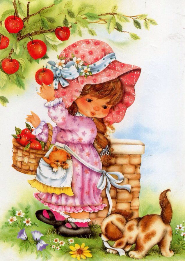 Девочка в саду - детское - оригинал
