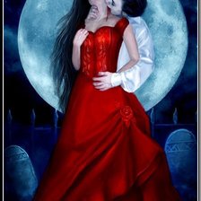 Схема вышивки «девушка и вампир»