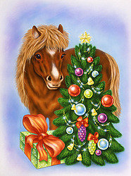 год лошади - елка, новый год, лошадь - оригинал