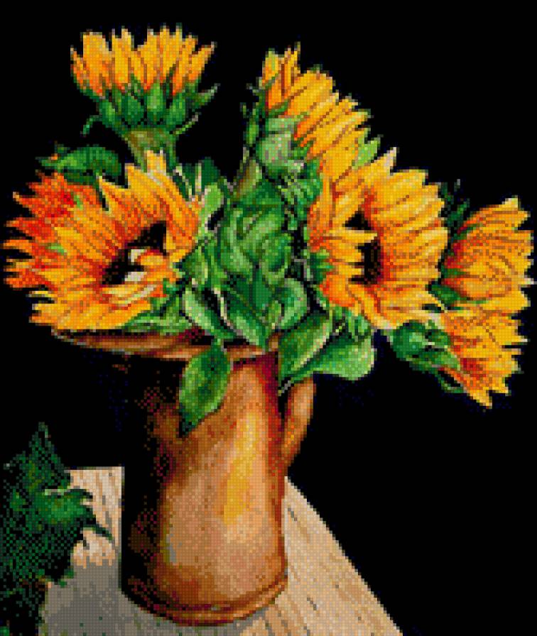 подсолнухи - букет, цветы, подсолнухи - предпросмотр