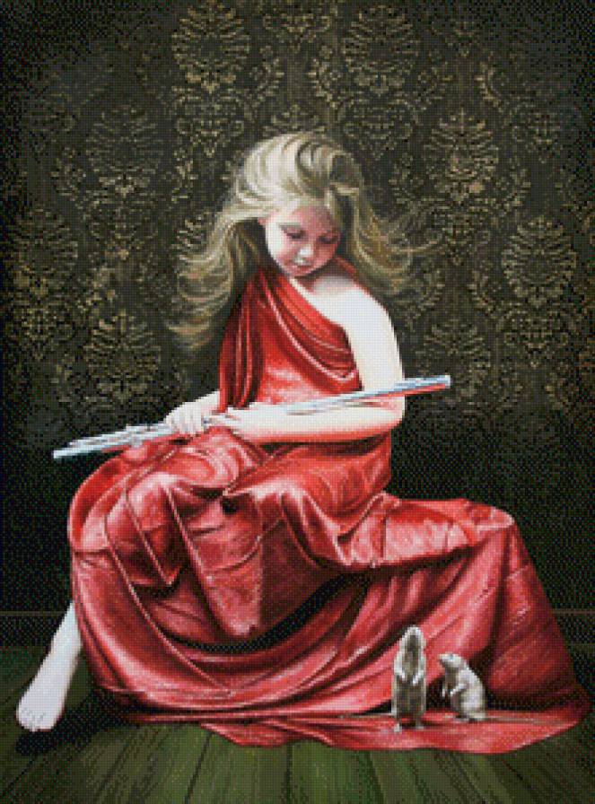 Девочка с флейтой - флейта, музыка, девочка, дети - предпросмотр