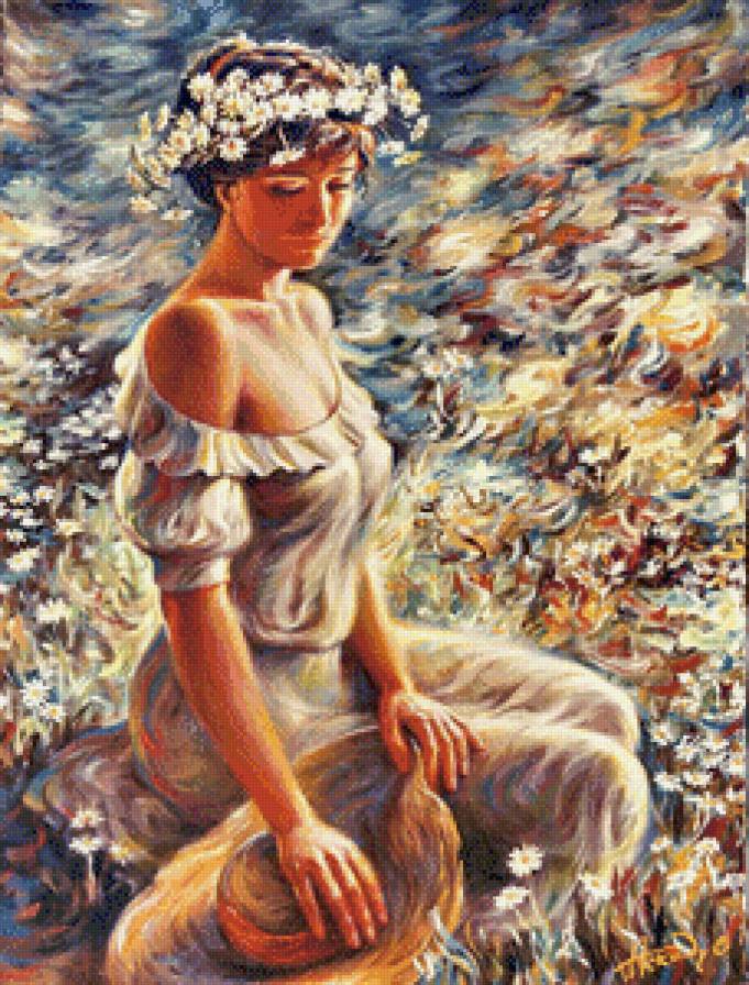 Девушка  с венком - девушка, дама, красавица - предпросмотр