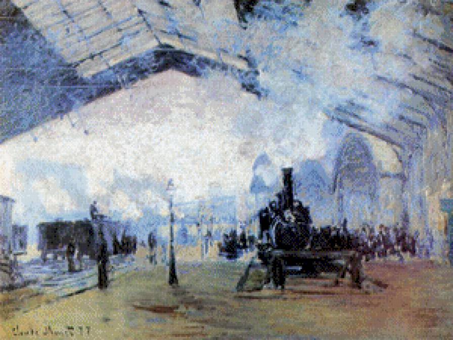 Вокзал Сен-Лазар в Париже_Клод Моне - великие художники, пейзаж - предпросмотр