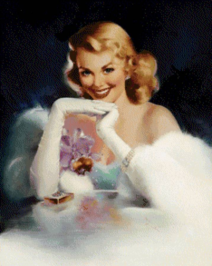 ретро-2 - белое, женщина, красота, нежность - предпросмотр