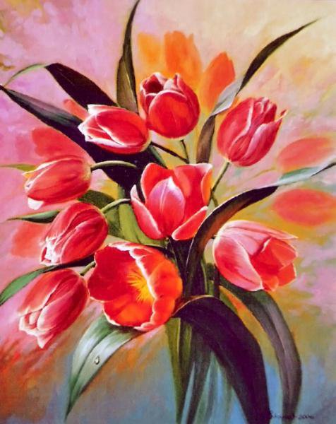 Серия "Букет" - тюльпаны, цветы, букет - оригинал