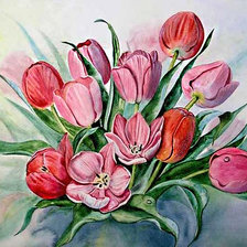 Схема вышивки «тюльпаны»