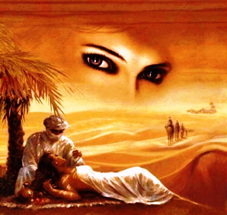 восток - романтика, двое, восток, пустыня, влюбленные - оригинал