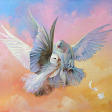 Схема вышивки «голуби»