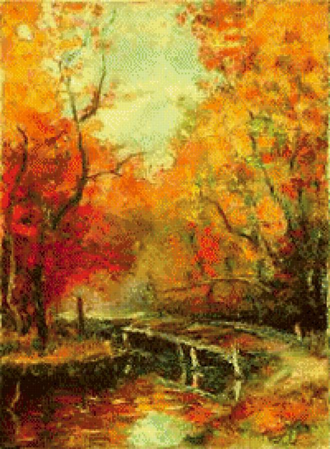 Jesienny pejzaz - pejzaz, ziwopis, ocen - предпросмотр