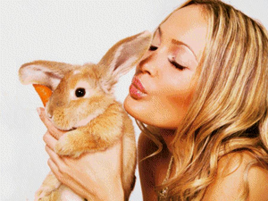 Девушка с кроликом - кролик, животные, девушка - предпросмотр