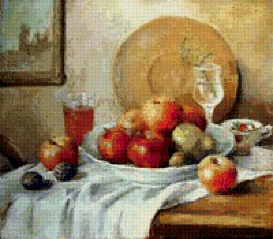 naturmort z jablokami - ziwopis, naturmort - предпросмотр