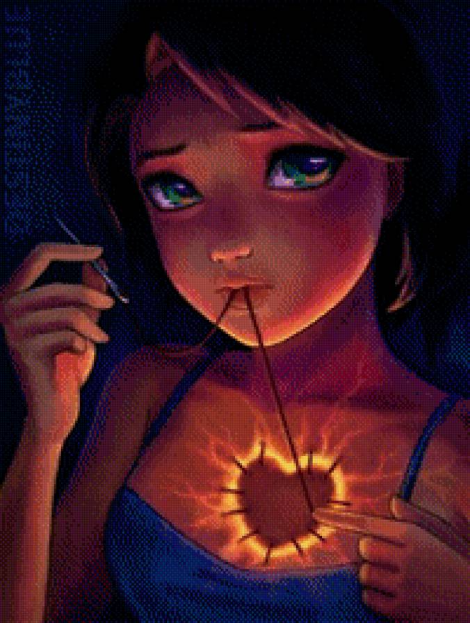 Грусть - анимэ, портрет - предпросмотр